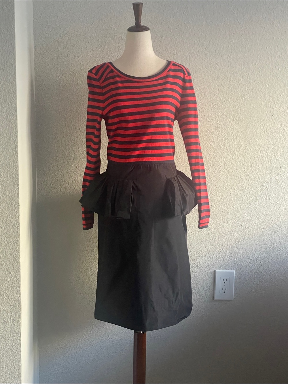 Marc Jacobs Vintage Normandy Striped Peplum Dress
